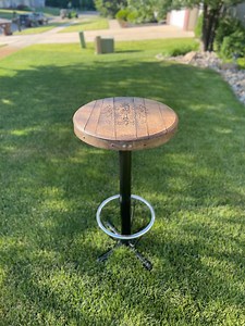 Pub Table 42" Tall Laser Engraved W/ Footrest - Etsy