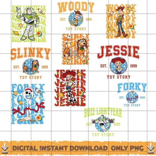 Cartoon Movie Toy Story Png Clipart Bundle (digital Download) - Etsy