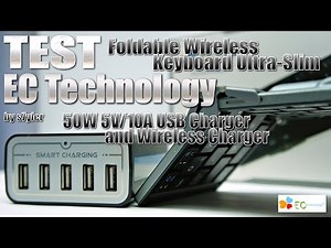 EC Technology (Test & Setup) Foldable Wireless Keyboard & 50W 5V/10A USB Charger & Wireless Charger