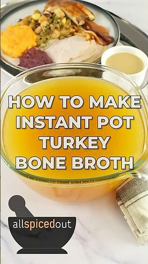 Refreshing Instant Pot Turkey Bone Broth - Don't Waste Your Leftovers! #bonebroth #leftoverrecipe