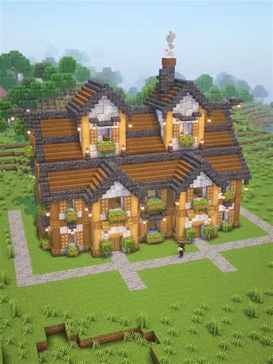 Minecraft Survival Mansion Build #minecraft #idea #base #build #mansion #house #minecraftbuild #minecraftcreative