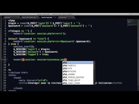 Les sessions. Interagir avec le visiteur , initiation PHP & MySql