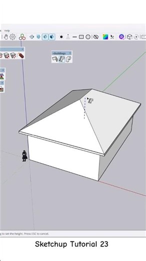 Two Way to create a hip roof in sketchup | #sketchup #sketchuptutorial #shorts