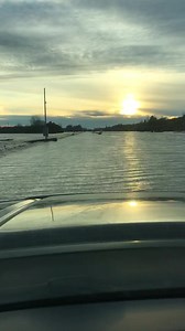 Today at 3pm, AbbyPD officers were making roadway assessments on Highway 1 east of Cole Road. As you can see, the water remains approx 2 feet deep and moving across the Highway. | Abbotsford Police Department