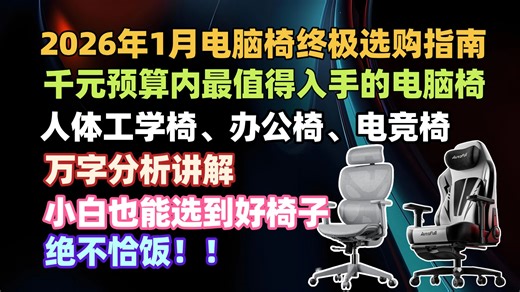 【电脑椅推荐】2026年度千元内电脑椅终极选购指南：从200元到1000元全价位实测避坑攻略，腰靠头枕调节性深度解析，永艺、西昊、京东京造、黑白调等全面对比评测