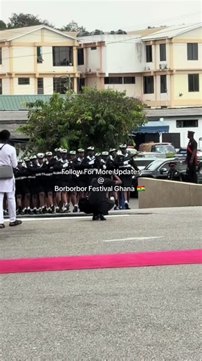 Female Guard of Ghana Police Marches for Asantehene Visit