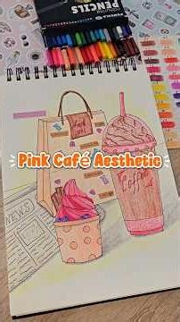 cute café drawing idea 🎀 #cozyart #drawingidea #artshorts #satisfyingart