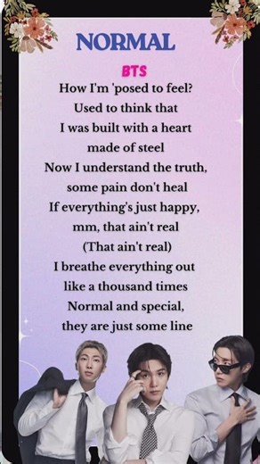 BTS - " NORMAL "Lyrics 🎶 ❤️ ARIRANG #bta#arirang #normal #normallyrics #btsnormayrics