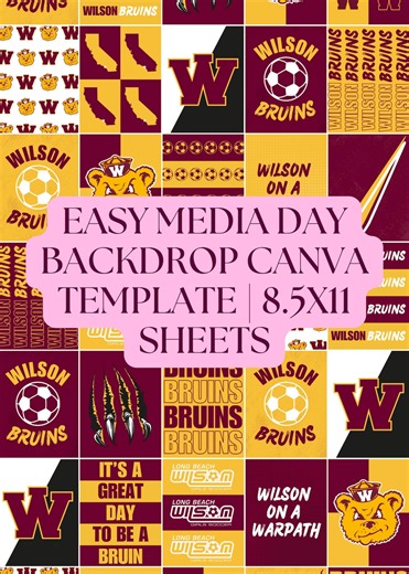 Editable Media Day Backdrop Template: Sports Photo Booth Banner (8.5x11 ONLY, Canva, Digital Download - Etsy