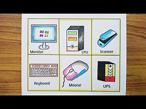How to Draw Computer Parts Step By Step / Computer Parts Easy Drawing For School Project / Computer