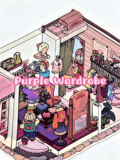 Purple Wardrobe - YYBB ART SHOP DIY STICKER SCENE | ASMR | SATISFYING #yybbart #stickerscene #stickers #sticker #stickerart #asmr #relaxingvideos #satisfying #satisfyingvideos #relaxing #stickercollection #stickershop #diy #stickeraddict #diycrafts #diyprojects #gift #giftideas #scrapbooking #journalcommunitynaling #scrapbookingideas #cutestickers #stickersupply #kawaiicrafts #stickersale #3dsticker #scenestickers