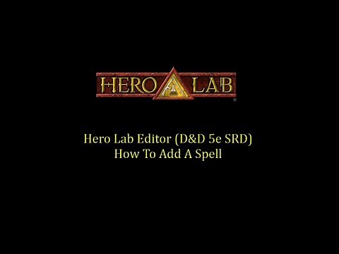 Hero Lab Editor - Create a Spell