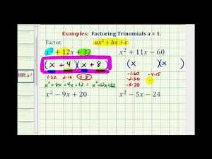 Ex: Factor Trinomials When A equals 1