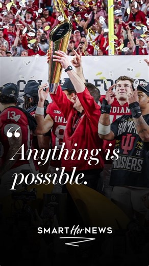 SmartHER News on Instagram: "“If you keep your nose down in life and keep working, anything is possible.” Indiana University head football coach Curt Cignetti after the Hoosiers beat Miami 27-21 in the College Football Playoff National Championship Sunday, sealing an undefeated season and delivering the program’s first national title. Cignetti called this year’s team “one of the greatest sports stories of all time.” When Cignetti talks about waxing tables at IUP, he’s referring to the early days