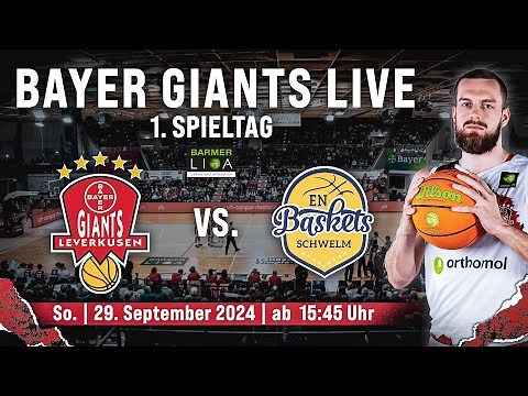 RE-LIVE | BAYER GIANTS vs. Schwelm | 1. Spieltag | BARMER 2. Basketball Bundesliga ProB 24/25