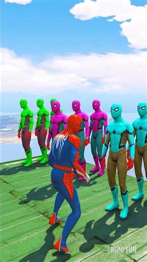 GTA 5 Epic Water Ragdolls Spiderman vs TEAM SPIDERMAN Jumps/Fails Ep.395 #shorts