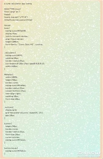 #cute:calculator app coding