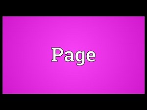 Page Meaning