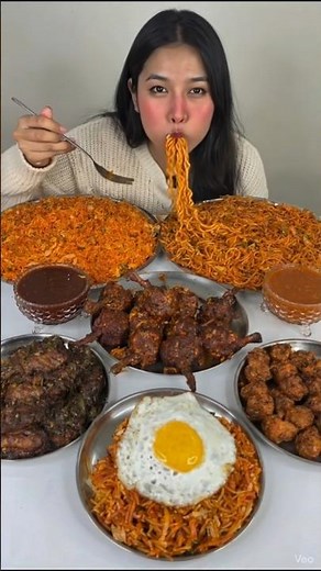 ASMR Eating Chicken Fried Rice, Chicken Lollipop & Chilly Chicken 🍗🍛✨ Super Satisfying Eating #asmr