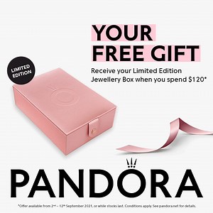 2.4K views · 46 reactions | Receive your Free Limited Edition Jewellery Box when you spend $120*. Shop now: https://go.pandora.net/3jByKb5 *Offer available from 2nd – 12th September, or while stocks last. Available at Pandora Concept stores, participating stockists and online. Due to State Government restrictions, this offer is available online only in NSW, VIC, and ACT. Conditions apply. | Pandora | Facebook