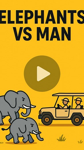 Animal Videos on Instagram: "Elephants are highly territorial animals that use their intelligence and social structure to protect their land and resources. In the wild, herds—especially matriarch-led families—maintain strong mental maps of watering holes, feeding grounds, and migration routes that have been passed down for generations. When humans or vehicles enter these areas, elephants may perceive them as threats, leading to defensive behaviors such as charging or chasing. This reaction isn’t