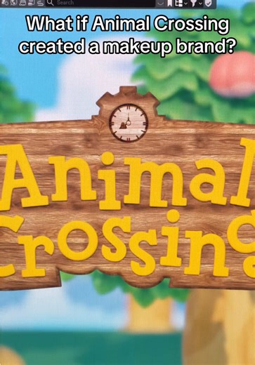 I've combined two of my favorite things: Animal Crossing and makeup✨ And that's how I created this fan art animation🌱 #blender3d #3danimation #productdesign #animalcrossing #makeupproducts