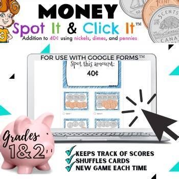 Canadian Money Game | Adding Canadian Coins to 40¢ | Spot It & Click It™