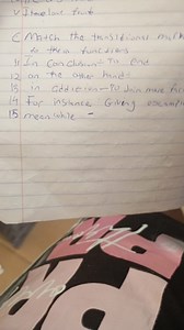 Match the transitional markers to their functions:In conclusi... | Filo