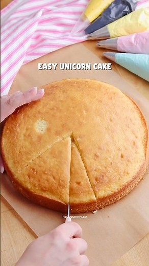 Easy Unicorn Cake recipe 🦄💫 #unicorncake #cakerecipe #cakedecorating