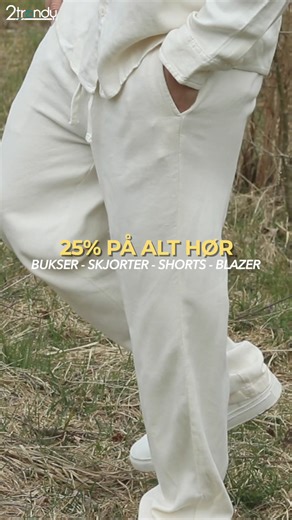 ☀️😎 25% rabat på hele hør kollektionen! Opdag vores store udvalg af hør bukser, shorts, skjorter og blazere. ▪︎ Let og luftigt ▪︎ Tidløst design ▪︎ Uovertruffen komfort ▪︎ Perfekt til enhver lejlighed. Vores absolut største Hørkollektion til dato - bestil inden 16:30, så har du din pakke dagen efter! 👌 Husk vi tilbyder: ✅ Gratis fragt over 499 kr. ✅ Dag-til-dag levering | 2trendy