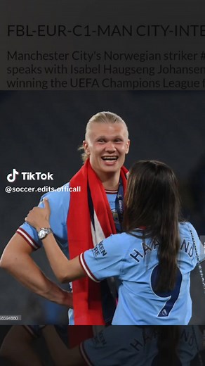 Erling Haaland and his girlfriend Isabel after winning the Champions-League today 🤍🤍🤍 #haaland🇳🇴 #haaland #erlinghaaland #isabelhaugseng #haalandgirlfriend #isabelhaugsengjohansen #championsleague