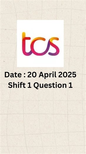Nithin kumar on Instagram: "TCS NQT CODING QUESTION ON DATE:20/04/2025 SHIFT 1 QUESTION 1 Join broadcast channel and telegram for more updates 💡 Try solving it in Java, Python, or your favorite language! 💬 Comment your solution below! 📌 Save this for later! 🔄 Share with your coding friends! ❤️ Like & Follow @programming__life_ for more coding challenges! 🚀 @programming__life_"