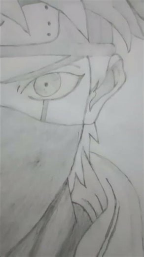 the drawing of anime character Kakashi hatake 😁❤️❤️❤️#ksdraw