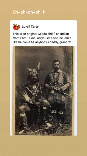 This is an original Caddo chief, an Indian from East Texas. As you can see, he looks like he could be anybody's daddy, grandfather, uncle, or brother today. Your history, your blood ties, are right here in the wilderness of North America. We are the Aboriginal people here in the wilderness of North America. End of story! @highlight #FBA #FREEDMEN #aboriginal #america | Lovell Carter