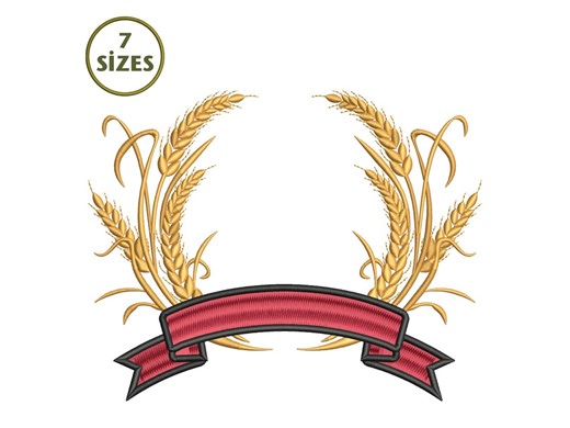 Wheat frame name embroidery design (Digital Download)