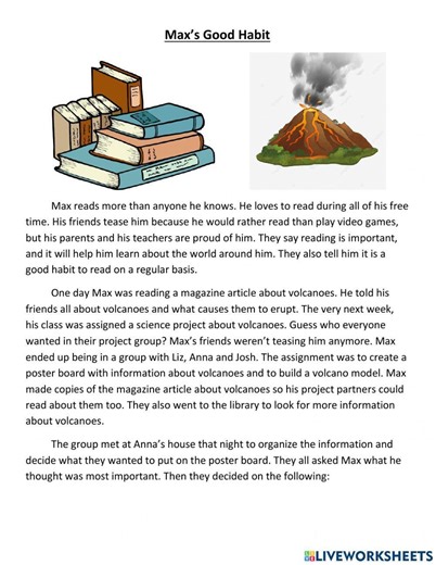 Elements of A Story online pdf activity