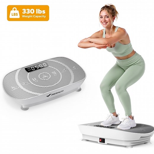 MERACH Compact Vibration Plate Exercise Machine, Mini Whole Body Vibrating Muscle Toner with Remote Control