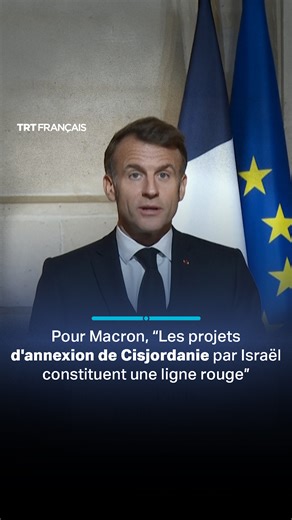57K views · 1.1K reactions | En recevant son homologue palestinien, Mahmoud Abbas, à l’Élysée, le président français Emmanuel Macron assure que les projets d’annexion de la Cisjordanie par Israël “constituent une ligne rouge” | TRT Français | Facebook