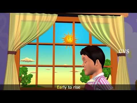 Early to Bed Early to Rise - 3D Animation English Nursery rhymes for children
