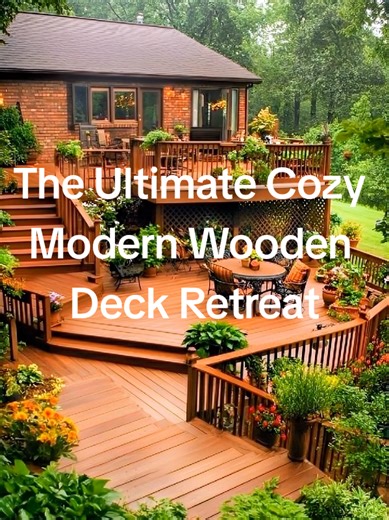 Step into the perfect cozy escape 🌲✨ This modern wooden deck blends warm natural textures, soft ambient lighting, and minimalist design to create a peaceful outdoor retreat. Perfect inspiration for relaxing evenings, coffee mornings, or stylish outdoor living#CozyDeck #ModernDeck #OutdoorLiving #WoodenDeck #CozyInspiration