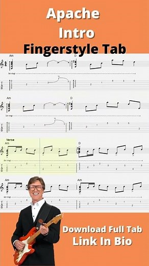 Apache Fingerstyle Guitar Tab - The Shadows