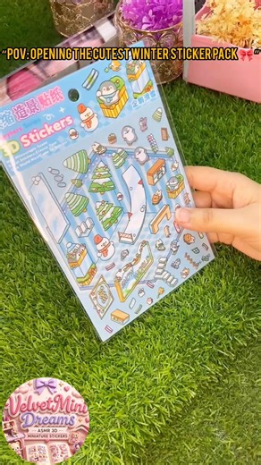 Cozy Winter Sticker Peel ASMR ❄️✨ #aesthetic #sticker #asmr #3dstickers#shorts