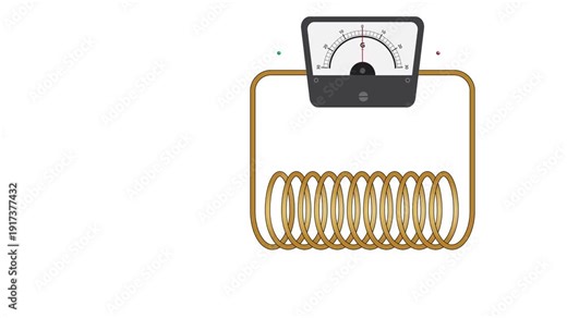 Electromagnetic Induction Animation Showing Magnet Movement Coil and Galvanometer Deflection