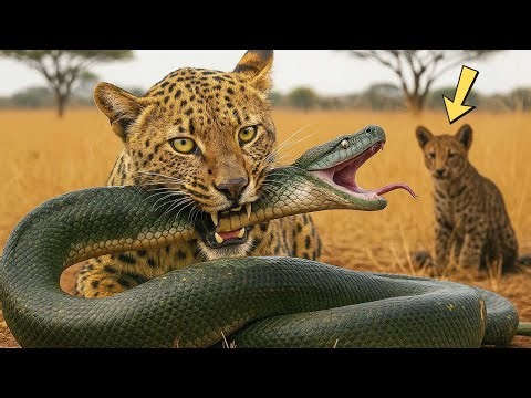 Baby Leopard Faces Giant Python Attack ‼️ Python Wait For Leopard Across The River | Harsh Life