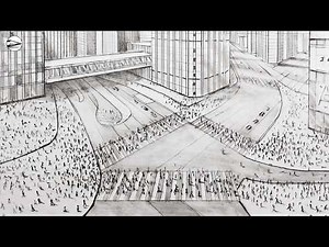 How to Draw the Shibuya Crossing Tokyo City: Step-by-Step Perspective