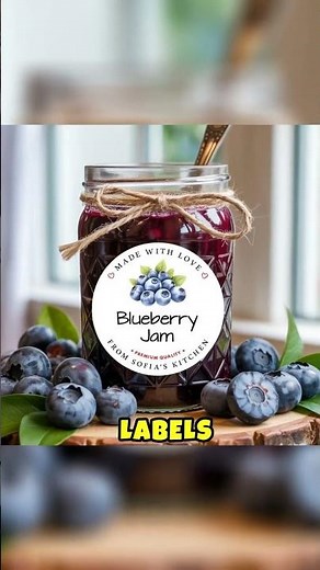 Custom Blueberry Jam Labels – Personalized Jar & Lid Stickers for Homemade Jam