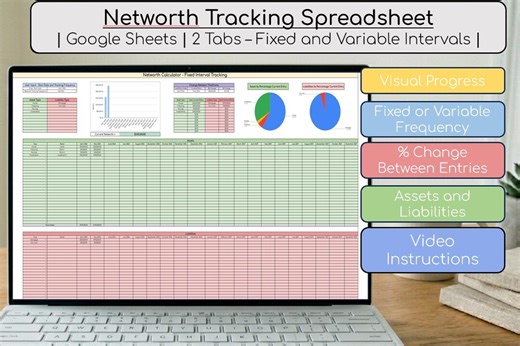 Net Worth Tracker Google Sheets Fixed and Variable Intervals - Etsy