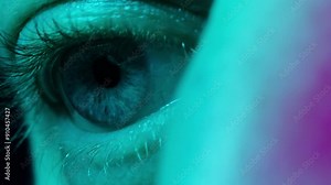 Man eye macro, Detailed closeup macro a human blue eye showcases its intricate characteristics. Ophthalmology clinic, vision.