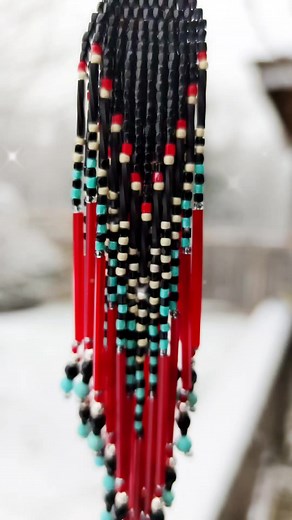 28K views · 549 reactions | Good morning friends.  How is it that a bunch of my friends are already getting snow?! ☃️ I wonder if we're getting some, last year, we barely had any.. ❄ Pictures / video of my earrings in the snow are my favorite. #smallbatchearrings #indigenousmade #oneofakindearrings #beadedearrings #beadedfringeearrings #statementjewelry | Eye Candy Beaded Boutique | Facebook