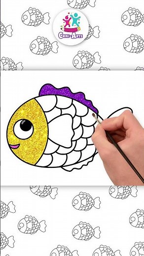 🐠🐠 Dibujemos un PEZ de colores 🐟🐟 Dibujos fáciles para niños #shorts #chikiarte